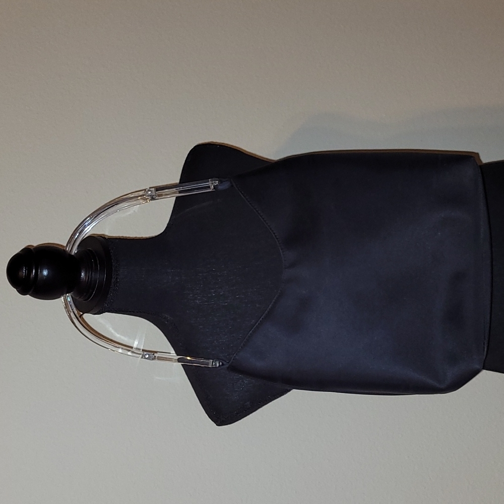 ❤Black bebe handbag with acrylic clear shoulder strap❤
